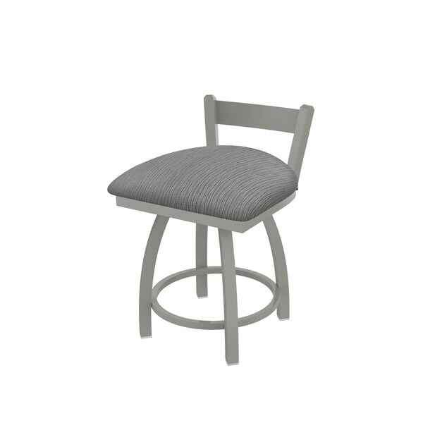 18" Low Back Swivel Vanity Stool, Nickel Finish, Graph Seat
